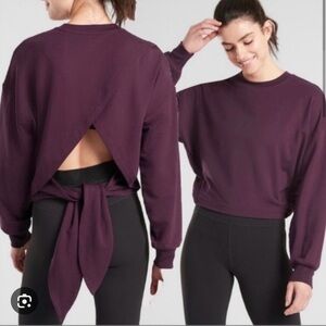 Athleta Purple Agate Open-Tie Back Sweatshirt